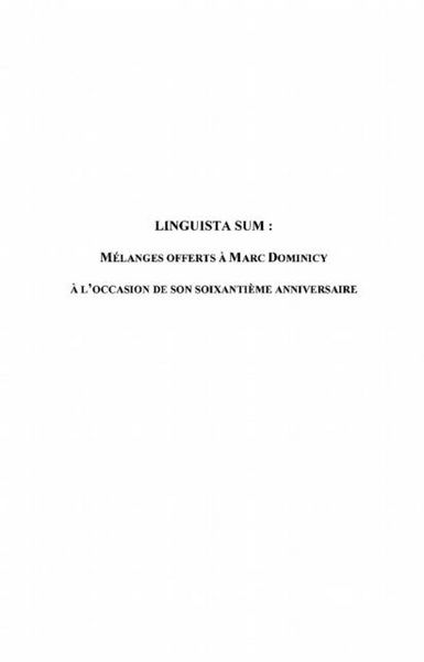 Produktbild: Linguista sum - melanges offerts a marc dominicy a l'occasio