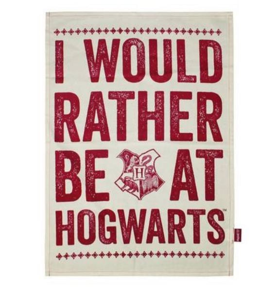 Produktbild: Harry Potter Geschirrtuch - I would rather be at Hogwarts - 65 x 45cm