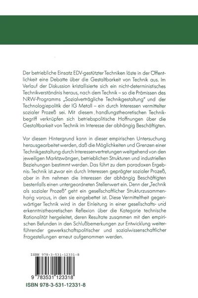 Technikgestaltung als Gegenstand gewerkschaftlicher Politik