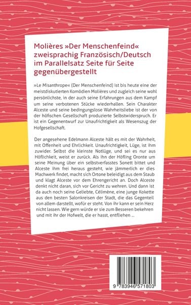 Produktbild: Le Misanthrope / Der Menschenfeind: Moli&egrave;re. Franz&ouml;sisch-Deutsch