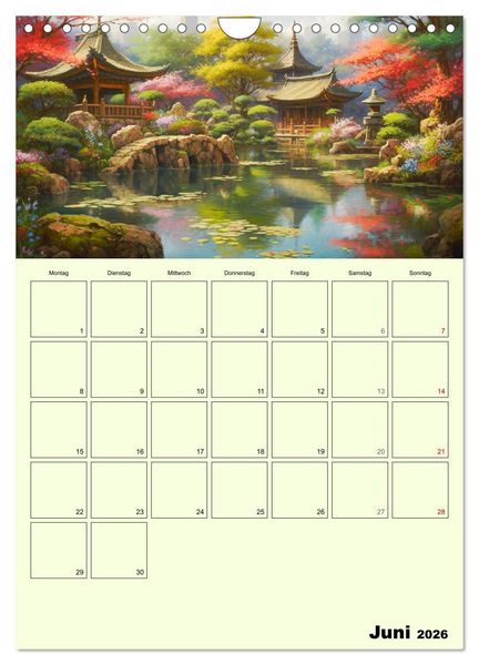 Produktbild: Im japanischen Garten. Zauberhafte Illustrationen (Wandkalender 2026 DIN A4 hoch), CALVENDO Monatskalender