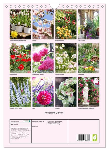 Produktbild: Ferien im Garten (Wandkalender 2026 DIN A4 hoch), CALVENDO Monatskalender