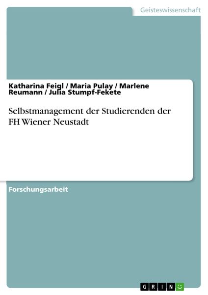 Produktbild: Selbstmanagement der Studierenden der FH Wiener Neustadt