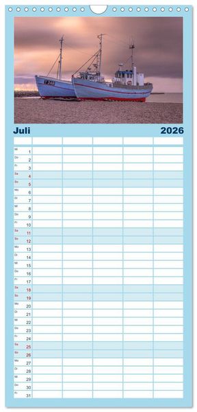 Produktbild: Familienplaner 2026 - D&auml;nemarks Nordseezauber mit 5 Spalten (Wandkalender, 21 x 45 cm) CALVENDO
