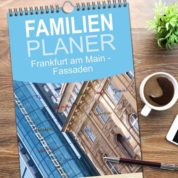 Produktbild: Familienplaner 2026 - Frankfurt am Main - Fassaden mit 5 Spalten (Wandkalender, 21 x 45 cm) CALVENDO