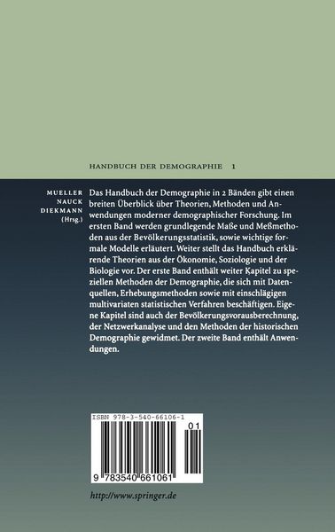 Produktbild: Handbuch der Demographie 1