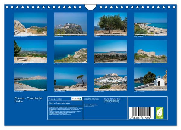 Produktbild: Rhodos - Traumhafter S&uuml;den (Wandkalender 2026 DIN A4 quer), CALVENDO Monatskalender