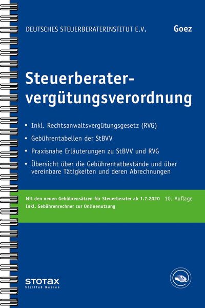 Produktbild: Goez, C: Steuerberaterverg&uuml;tungsverordnung