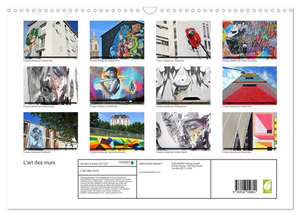 Produktbild: L'art des murs (Calendrier mural 2026 DIN A3 vertical), CALVENDO calendrier mensuel