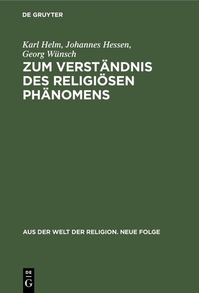 Produktbild: Zum Verst&auml;ndnis des religi&ouml;sen Ph&auml;nomens