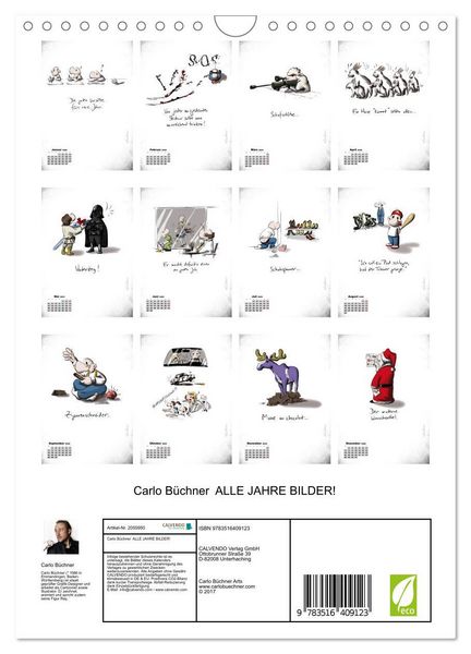 Produktbild: Carlo B&uuml;chner ALLE JAHRE BILDER! (Wandkalender 2026 DIN A4 hoch), CALVENDO Monatskalender