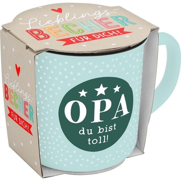 Produktbild: Becher in Emailloptik "Opa du bist toll!"