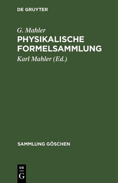 Produktbild: Physikalische Formelsammlung