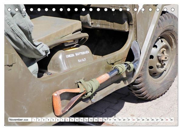 Produktbild: Willys Jeep im Detail vom Frankfurter Taxifahrer Petrus Bodenstaff (Tischkalender 2026 DIN A5 quer), CALVENDO Monatskalender