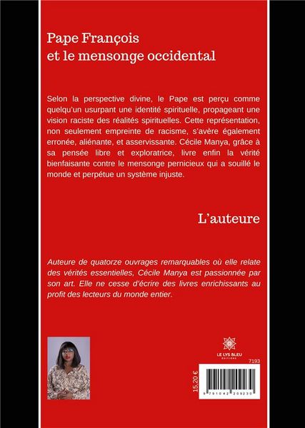 Produktbild: C&eacute;cile Manya: Pape Fran&ccedil;ois et le mensonge occidental