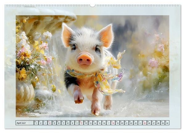 Produktbild: Mini-Schweinchen. Herzensbrecher im Garten (hochwertiger Premium Wandkalender 2027 DIN A2 quer), Kunstdruck in Hochglanz