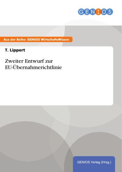 Produktbild: Zweiter Entwurf zur EU-&Uuml;bernahmerichtlinie