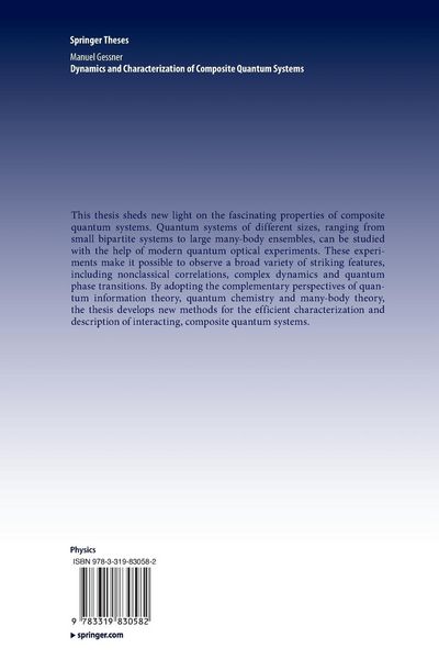 Produktbild: Dynamics and Characterization of Composite Quantum Systems