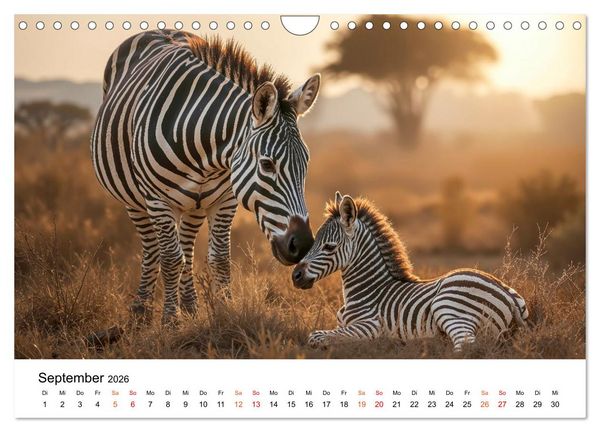 Produktbild: Zebras - Streifz&uuml;ge durch die Steppe (Wandkalender 2026 DIN A4 quer), CALVENDO Monatskalender