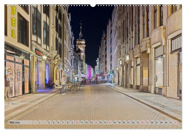 Produktbild: Leipzig - Fotografiert bei Nacht von Michael Allmaier (Wandkalender 2026 DIN A2 quer), CALVENDO Monatskalender
