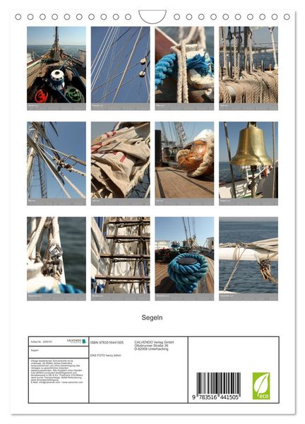 Produktbild: Segeln (Wandkalender 2026 DIN A4 hoch), CALVENDO Monatskalender