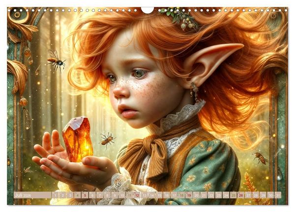 Produktbild: Elfenkinder und ihre Freunde - Magie und Natur im Einklang (Wandkalender 2026 DIN A3 quer), CALVENDO Monatskalender
