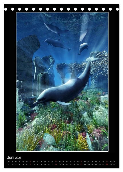 Produktbild: Geheimnisvolle Delfine (Tischkalender 2026 DIN A5 hoch), CALVENDO Monatskalender