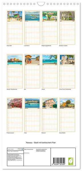 Produktbild: Familienplaner 2027 - Nassau - Stadt mit karibischem Flair mit 5 Spalten (Wandkalender, 21 x 45 cm) CALVENDO