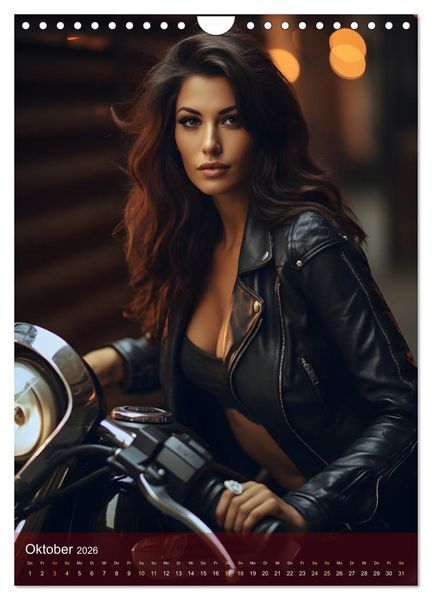 Produktbild: Bikes and Girls: Sexy M&auml;dels auf hei&szlig;en Mottorr&auml;dern (Wandkalender 2026 DIN A4 hoch), CALVENDO Monatskalender
