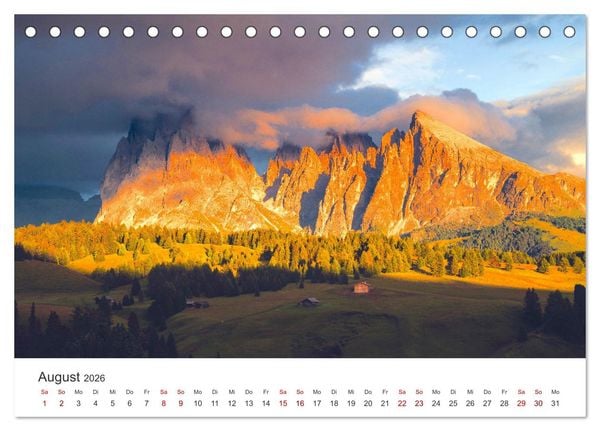 Produktbild: Seiser Alm - Im Herzen der Dolomiten. (Tischkalender 2026 DIN A5 quer), CALVENDO Monatskalender