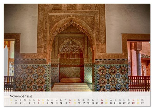Produktbild: Marrakesch die rote Stadt (Tischkalender 2026 DIN A5 quer), CALVENDO Monatskalender