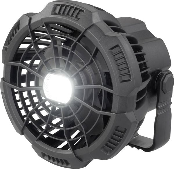Produktbild: Rechargeable Akku-Ventilator Schwarz mit Fernbedienung, Schwenkbar, mit Beleuchtung