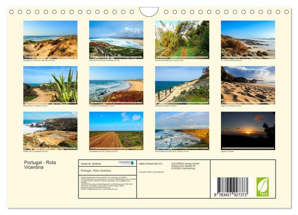 Produktbild: Portugal - Rota Vicentina (Wandkalender 2026 DIN A4 quer), CALVENDO Monatskalender