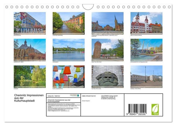Produktbild: Chemnitz Impressionen aus der Kulturhauptstadt (Wandkalender 2026 DIN A4 quer), CALVENDO Monatskalender