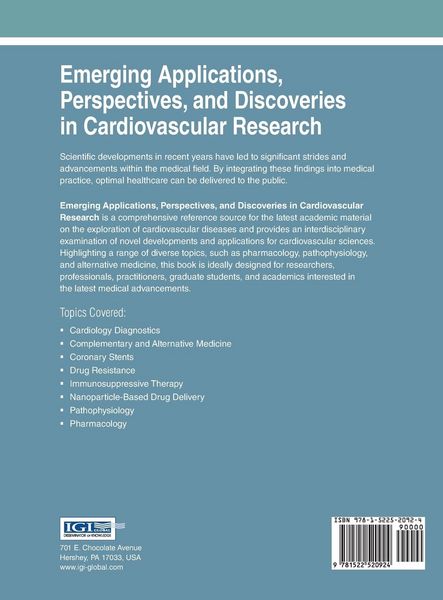 Produktbild: Emerging Applications, Perspectives, and Discoveries in Cardiovascular Research