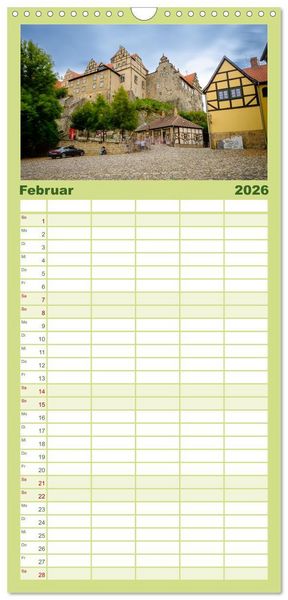 Produktbild: Familienplaner 2026 - Ein Blick auf Quedlinburg mit 5 Spalten (Wandkalender, 21 x 45 cm) CALVENDO