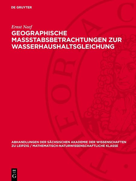 Produktbild: Geographische Massstabsbetrachtungen zur Wasserhaushaltsgleichung