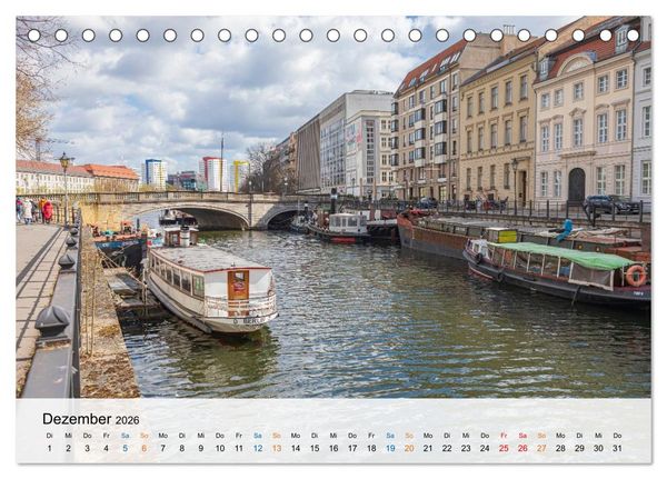 Produktbild: Berliner Wasserwege &ndash; Die Spree und ihre Kan&auml;le (Tischkalender 2026 DIN A5 quer), CALVENDO Monatskalender