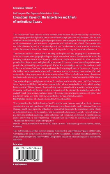 Produktbild: Educational Research: The Importance and Effects of Institutional Spaces