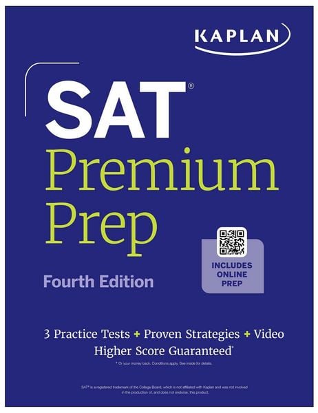Produktbild: SAT Premium Prep, Fourth Edition (2026-2027): Includes 3 Full Length Practice Tests, 700+ Practice Questions, + 1 Year Online Access to Quizzes and Video Lessons and Tutorials (Kaplan Test Prep)