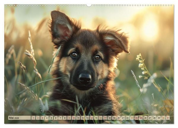 Produktbild: Welpenzauber: Ein Kalender zum Verlieben (Wandkalender 2026 DIN A2 quer), CALVENDO Monatskalender