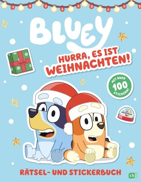 Produktbild: BLUEY &ndash; Hurra, es ist Weihnachten! - R&auml;tsel- und Stickerbuch