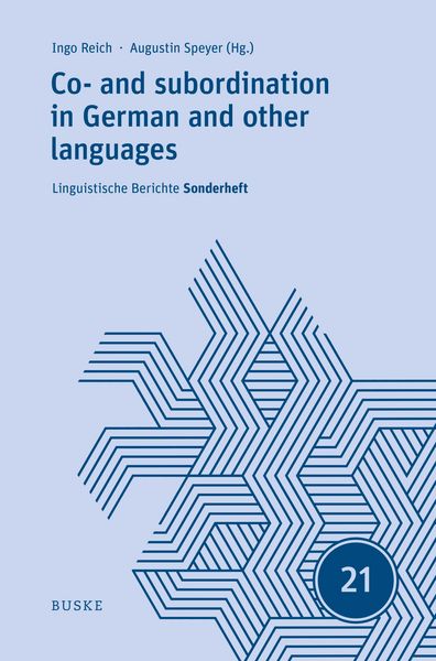 Produktbild: Co- and subordination in German and other languages