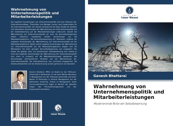 Produktbild: Wahrnehmung von Unternehmenspolitik und Mitarbeiterleistungen