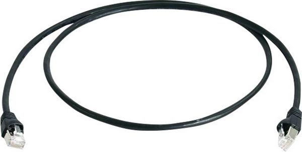 Produktbild: Teleg&auml;rtner 100009136 RJ45 Patchkabel CAT 6a S/FTP 25.00 m Schwarz Flammwidrig, Halogenfrei, UL-zertifiziert 1 St.