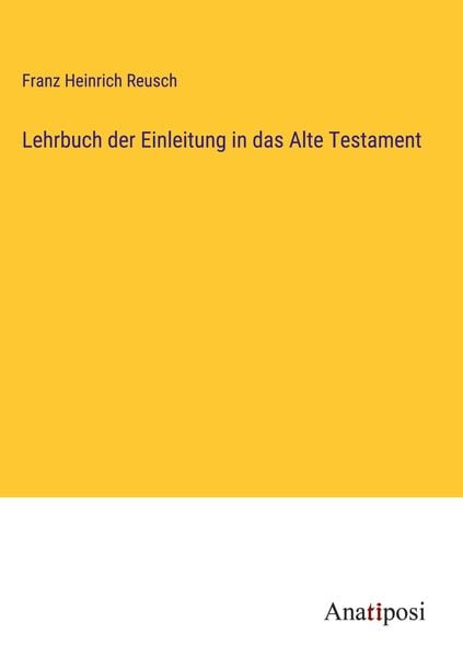 Produktbild: Lehrbuch der Einleitung in das Alte Testament