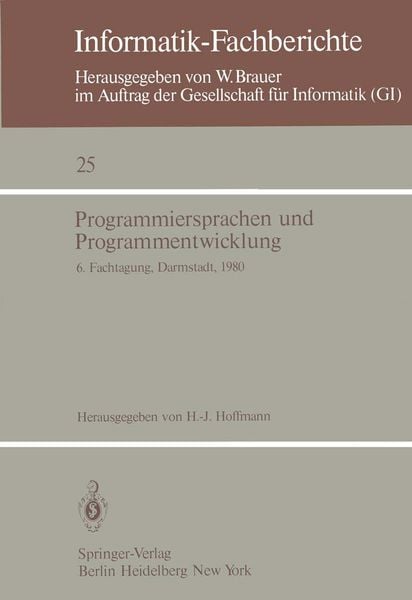 Programmiersprachen und Programmentwicklung, Taschenbuch von , Springer Berlin, 9783540099376