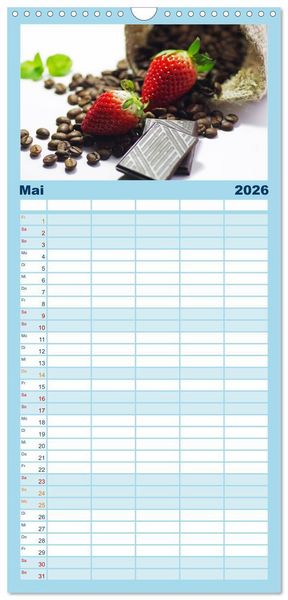 Produktbild: Familienplaner 2026 - Kaffee-Pause Terminkalender mit 5 Spalten (Wandkalender, 21 x 45 cm) CALVENDO