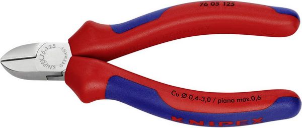 Produktbild: Knipex 76 05 125 Elektronik- u. Feinmechanik Seitenschneider mit Facette 125mm