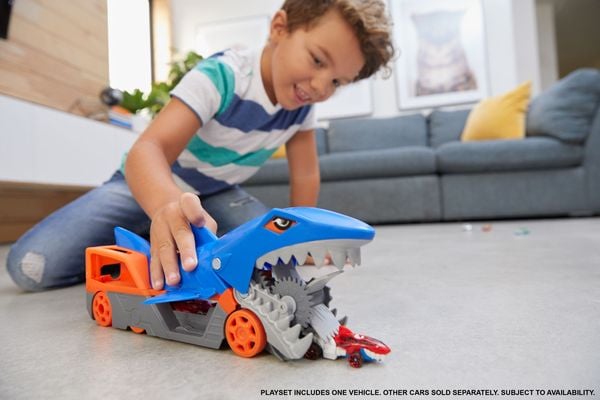 Produktbild: Hot Wheels Hungriger Hai-Transporter für bis zu 5 Spielzeugautos